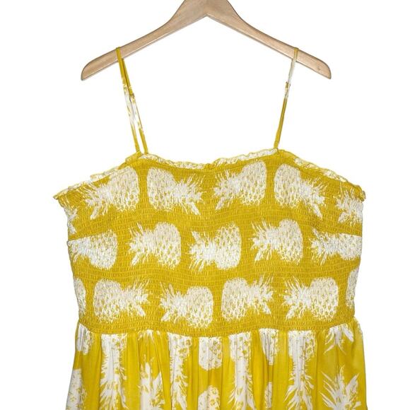 Anthropologie Pineapple Print Smocked Mini Dress size 3X - Picture 4 of 10